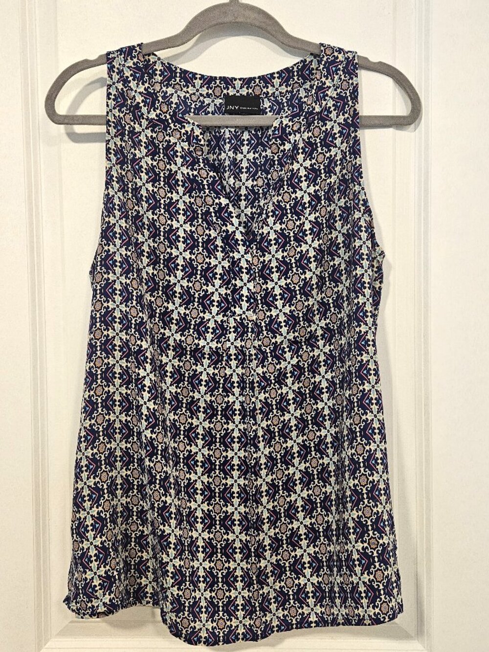 JNY Jones New York Medallion Print Sleeveless Top Large